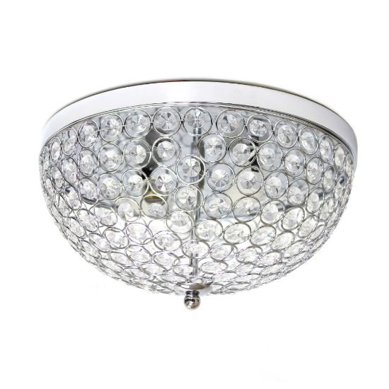 Picture of Lalia Home Crystal Glam 2-Light Ceiling Flush-Mount Light, Chrome/Crystal