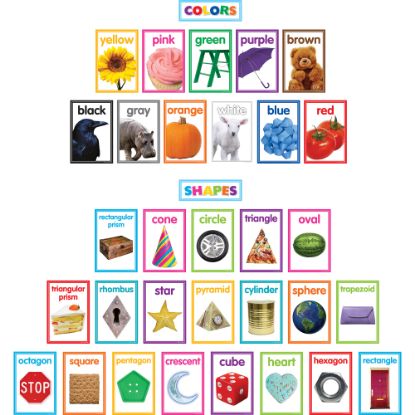 Picture of Teacher Created Resources Colorful Photo Shapes & Colors Cards Bulletin Board Set