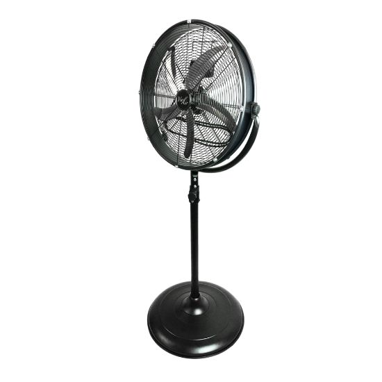 Picture of Vie Air 20in 3-Speed High-Velocity Pedestal Drum Fan, 53inH x 25inW x 19inD, Black