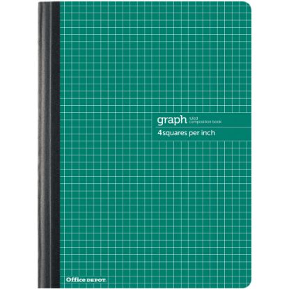 Picture of Office Depot Brand Composition Book, 7-1/2in x 9-3/4in, Quadrille Ruled, 80 Sheets, Green