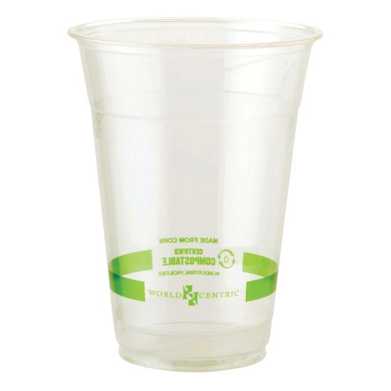 Picture of World Centric Cold Cups, 20 Oz, Clear, Carton Of 1,000 Cups