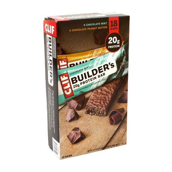 Picture of Clif Bar Builders 20g Protein Bar Variety Pack, 2.4 oz, Pack Of 18