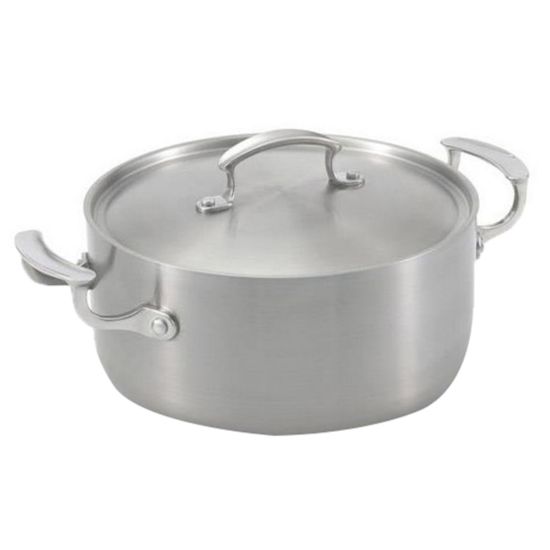 Picture of Vollrath Miramar Casserole Dish With Low Dome Cover, 5 Qt, Stainless Steel