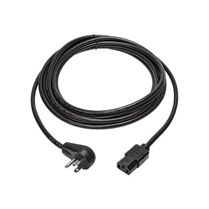 Picture of Eaton Tripp Lite Series Desktop Computer AC Power Cord, Right-Angle NEMA 5-15P to C13 - 10A, 125V, 18 AWG, 15 ft. (4.57 m), Black - Power cable - NEMA 5-15P right-angled to power IEC 60320 C13 - 125 V - 10 A - 15 ft - black - North America