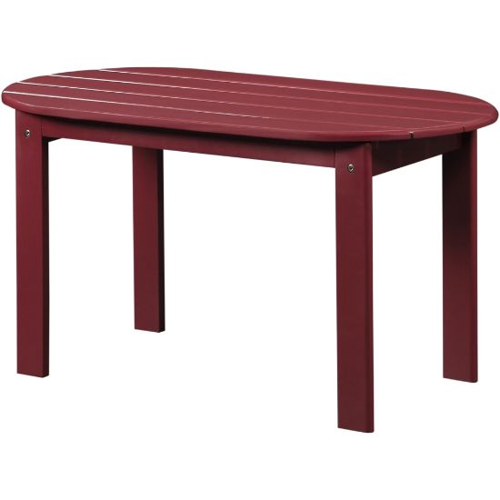 Picture of Linon Troy Adirondack Indoor/Outdoor Coffee Table, 18-1/8inH x 18-1/8inW x 35-1/4inD, Red