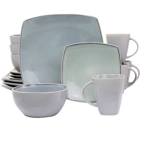 Picture of Gibson Elite Soho Lounge 16-Piece Stoneware Dinnerware Set, Light Gray