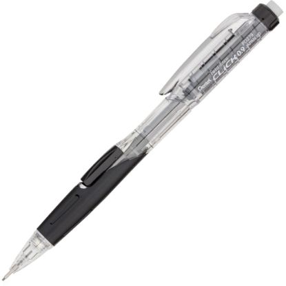 Picture of Pentel Twist-Erase Click Mechanical Pencils, #2 HB Lead, Bold Point, 0.9 mm, Transparent Black Barrel, Box Of 12