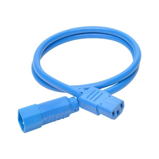 Picture of Eaton Tripp Lite Series Heavy-Duty PDU Power Cord, C13 to C14 - 15A, 250V, 14 AWG, 3 ft. (0.91 m), Blue - Power extension cable - IEC 60320 C14 to power IEC 60320 C13 - 3 ft - blue