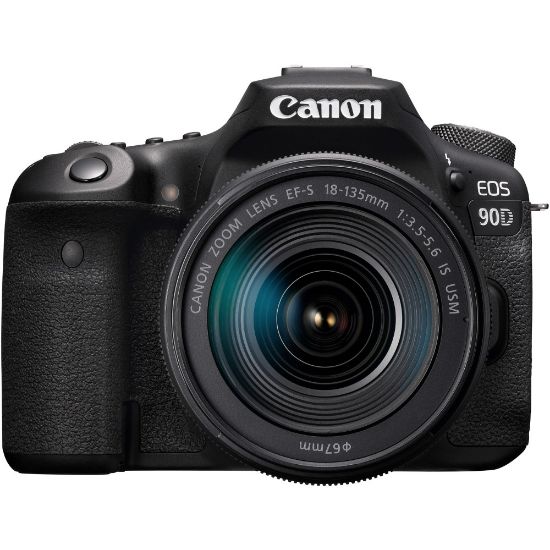 Picture of Canon EOS 90D 33 Megapixel Digital SLR Camera with Lens - 0.71in - 5.31in - Black - Autofocus - 3in Touchscreen LCD - 7.5x Optical Zoom - 6960 x 4640 Image - 3840 x 2160 Video - HD Movie Mode - Wireless LAN