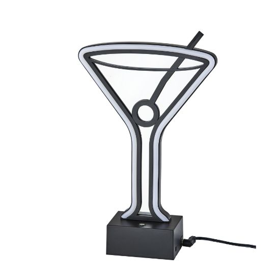 Picture of Adesso Simplee Infinity Neon Table Lamp, 10inH, Martini Glass, Black