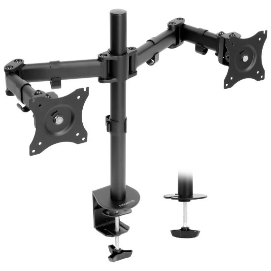 Picture of Mount-It! MI-1752 Dual Monitor Desk Mount For 13 - 27in Monitors, 17-1/4inH x 34inW x 5-1/2inD, Black