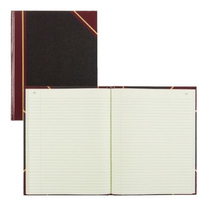 Picture of National 50% Recycled Black Texhide Record Book With Margin, 8 3/8in x 10 3/8in, 150 Pages