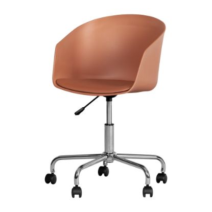 Picture of South Shore Flam Plastic Mid-Back Swivel Chair, Burnt Orange/Chrome