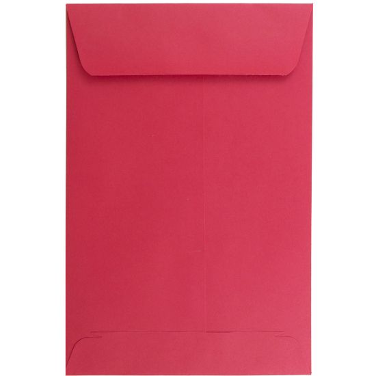 Picture of JAM Paper Open-End 6in x 9in Envelopes, Gummed Closure, Red, Pack Of 100 Envelopes