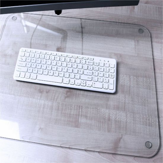 Picture of Desktex Glass Desk Pad - 19in x 24in - Clear Rectangular Glass Desk Pad - 24in L x 19in W x 0.2in D