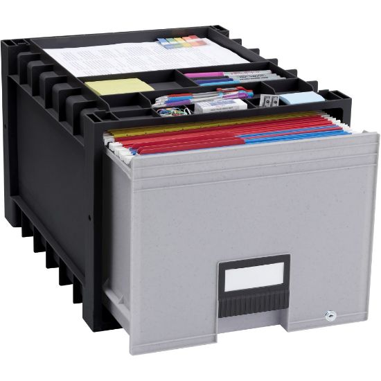 Picture of Storex Heavy-Duty Archive Drawer, 50% Recycled, Black/Gray