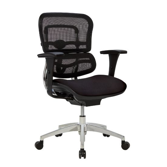 Picture of WorkPro 12000 Series Ergonomic Mesh/Fabric Mid-Back Office Chair, Black/Black, BIFMA Compliant