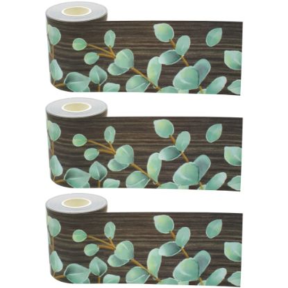 Picture of Teacher Created Resources Straight Rolled Border Trim, Eucalyptus, 50' Per Roll, Pack Of 3 Rolls