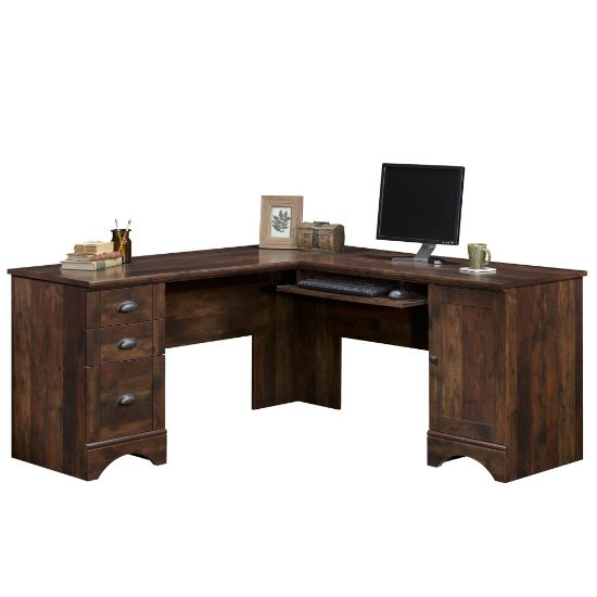 Picture of Sauder Harbor View 67inW Corner Desk, Curado Cherry