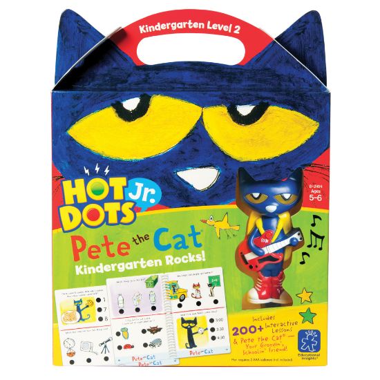 Picture of Educational Insights Hot Dots Jr. Pete the Cat, Kindergarten Rocks! Set With Pete Pen, Kindergarten