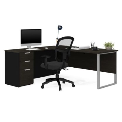 Picture of Bestar Pro-Concept Plus 72inW L-Shaped Corner Desk With Drawers, Deep Gray/Black