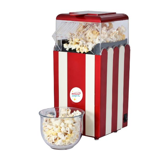 Picture of Brentwood Classic Striped 8-Cup Hot Air Popcorn Maker, 12-1/2inH x 6inW x 8inD, White