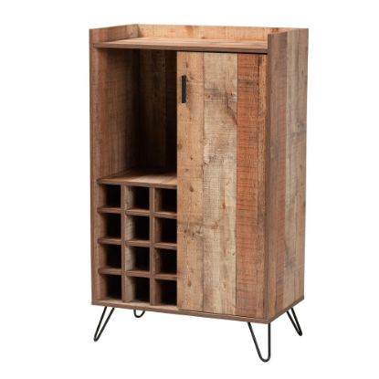 Picture of Baxton Studio Modern And Contemporary 47inH Wine Storage Cabinet, Brown/Rose Gold