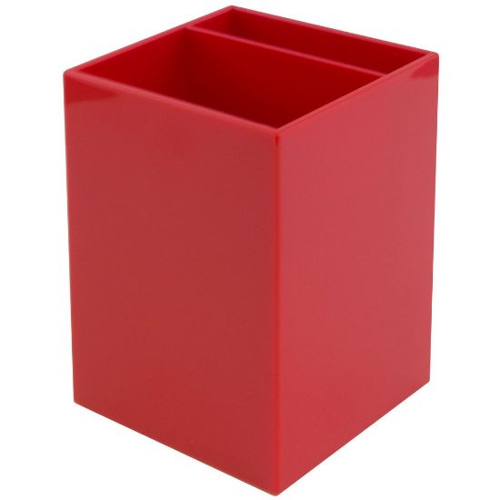 Picture of JAM Paper Pen Holder, 3-7/8inH x 2-3/4inW x 2-3/4inD, Red