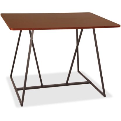 Picture of Safco Oasis Standing-Height Teaming Table - High Pressure Laminate (HPL), Cherry Top - 60in Table Top Width x 48in Table Top Depth - 42in Height - Assembly Required