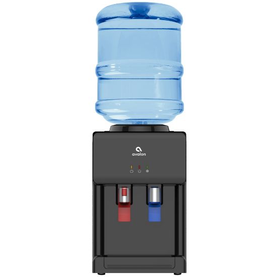 Picture of Avalon Premium Hot/Cold Top Loading Countertop Water Cooler Dispenser With Child Safety Lock. UL/Energy Star Approved- Black