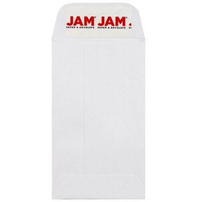 Picture of JAM Paper Coin Envelopes, #3, Peel & Seal, White, Pack Of 50 Envelopes