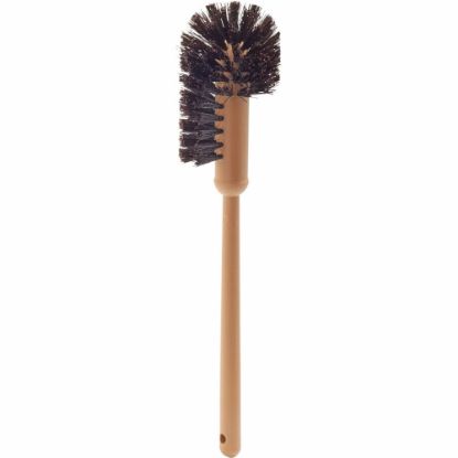 Picture of Rubbermaid Commercial 17in Handle Toilet Bowl Brush - 1.50in Synthetic Polypropylene Bristle - 17in Handle Length - 18.5in Overall Length - Plastic Handle - 12 / Carton - Brown, Yellow