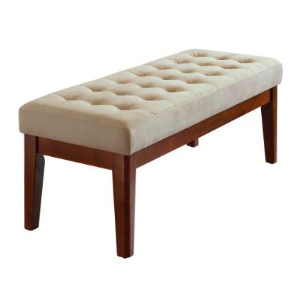 Picture of Elle Decor Claire Tufted Bench, Vanilla Cream/Brown