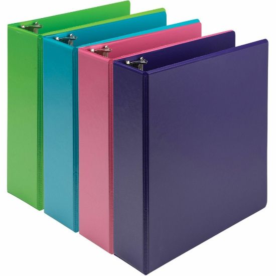 Picture of Samsill Earthchoice Durable View Binder, 3in Ring, 8 1/2in x 11in, Assorted Colors, Pack Of 4