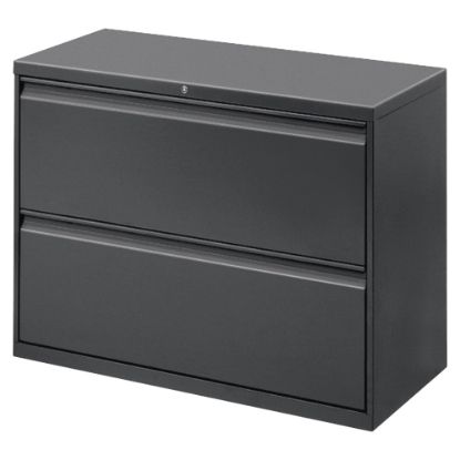 Picture of WorkPro 42inW x 18-5/8inD Lateral 2-Drawer File Cabinet, Charcoal