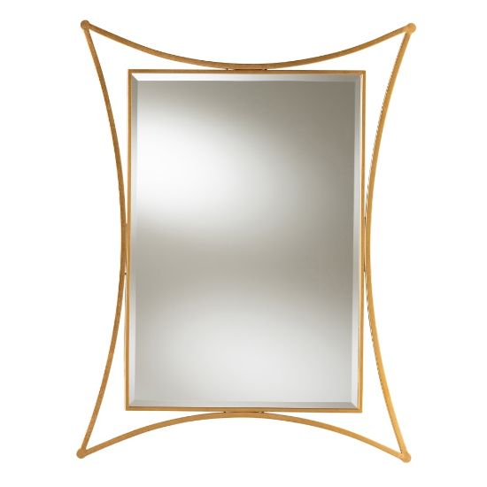 Picture of Baxton Studio Curved Rectangular Accent Wall Mirror, 42in x 32in, Antique Gold