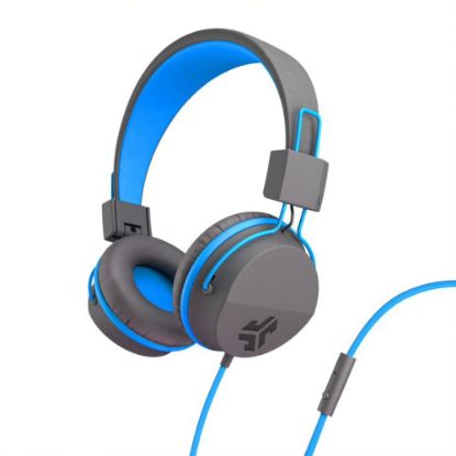 Picture of JLab Audio Kids JBuddies Studio Over-The-Ear Headphones, Gray/Blue, JKSTUDIO GRYBLU BX