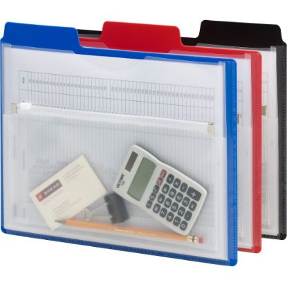 Picture of Smead Polypropylene Project Organizers With Zip Pouches, 1/2in Expansion, Letter Size, Assorted Colors, Pack Of 3 Organizers