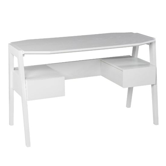 Picture of SEI Furniture Clyden 49inW Mid-Century Modern Writing Desk With Storage, White