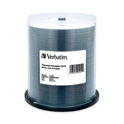 Picture of Verbatim CD-R 700MB 52X White Thermal Printable, Hub Printable - 100pk Spindle - 700MB - 100 Pack