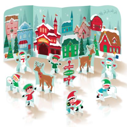 Picture of Amscan Christmas North Pole Accordion Centerpieces, 13-13/16in x 13-13/16in, Multicolor, Set Of 2 Centerpieces