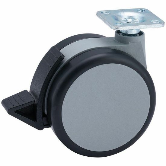 Picture of Master Caster Gemini Heavy-Duty Chair Mat Casters - 3in Diameter - 220 lb - Urethane - Gray, Black - 4 / Set