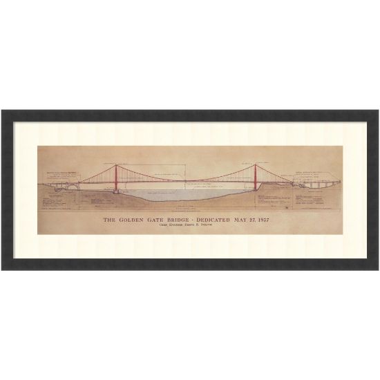 Picture of Amanti Art Golden Gate Bridge by Craig S. Holmes Wood Framed Wall Art Print, 17inH x 40inW, Black