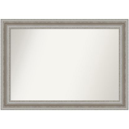 Picture of Amanti Art Non-Beveled Rectangle Framed Bathroom Wall Mirror, 29-1/2in x 41-1/2in, Parlor Silver