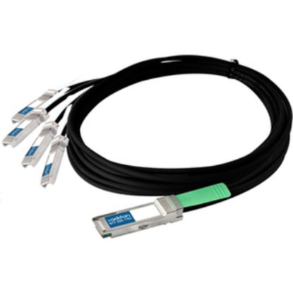 Picture of AddOn Cisco QSFP-4x10G-AC10M Compatible TAA Compliant 40GBase-CU QSFP+ to 4xSFP+ Direct Attach Cable (Active Twinax, 10m) - 100% compatible and guaranteed to work