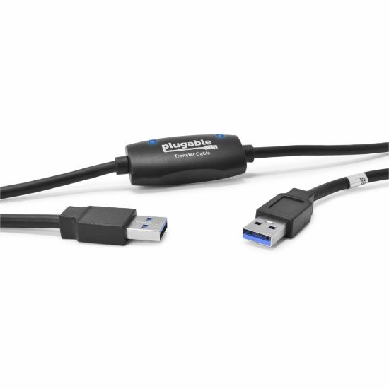 Picture of Plugable USB 3.0 Transfer Cable, Unlimited Use, Transfer Data Between 2 Windows PCs - Compatible with Windows 10, 8.1, 8, 7, Vista, XP, Bravura Easy Computer Sync Software Included