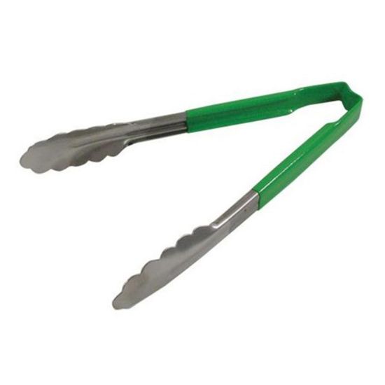 Picture of Vollrath 9in Tongs With Antimicrobial Protection, Green