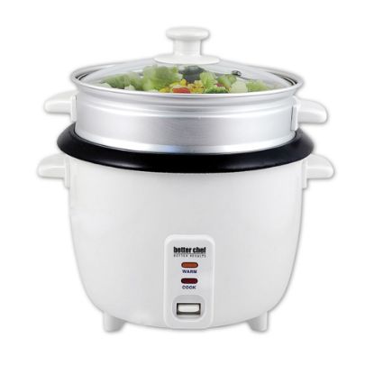 Picture of Better Chef 5-Cup Rice Cooker With Food Steamer Attachment, White