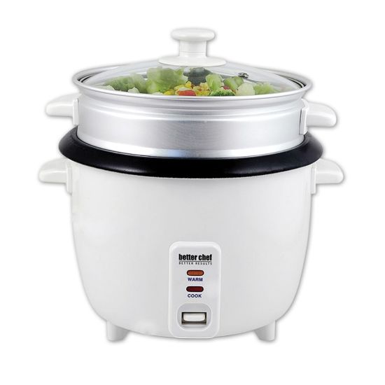 Picture of Better Chef 5-Cup Rice Cooker With Food Steamer Attachment, White