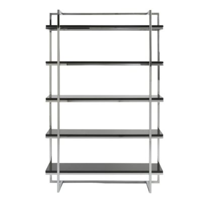 Picture of Eurostyle Gilbert 69inH 5-Shelf Bookcase, Chrome/Black